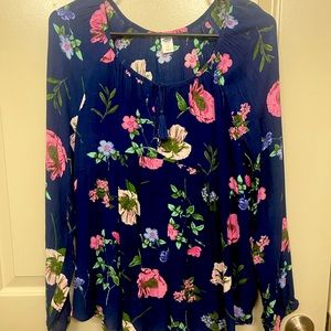 Old navy Floral flowy long sleeve too size Large